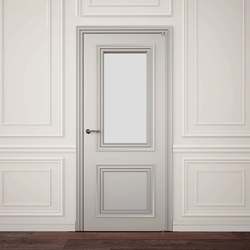 Interior Door with Classic Wall Paneling