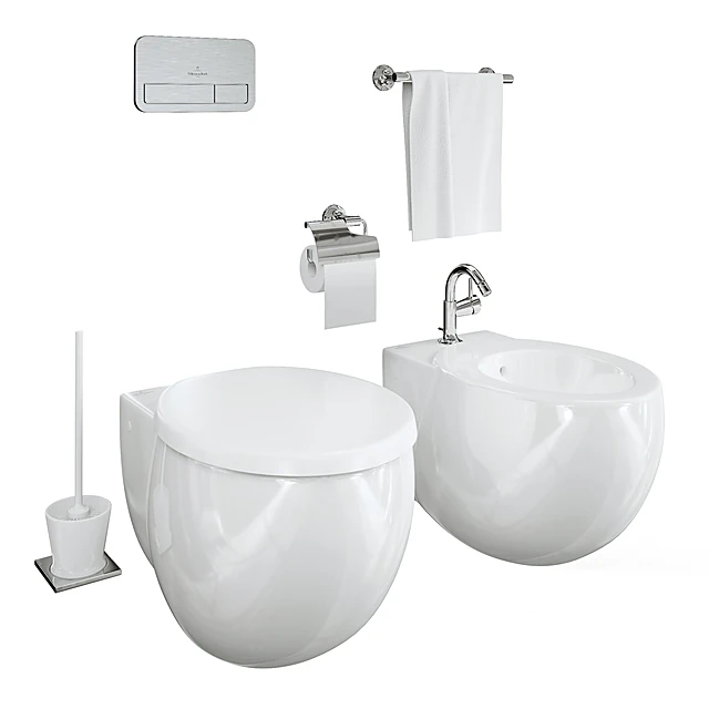 Toilet and Bidet Set Aveo by Villeroy and Boch