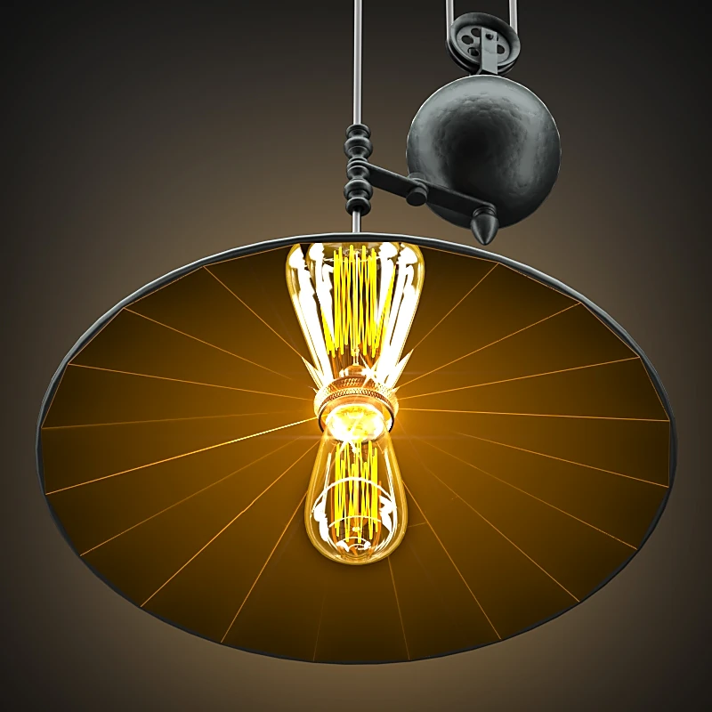 Loft Industrial Pulley Ceiling Lamp (3)
