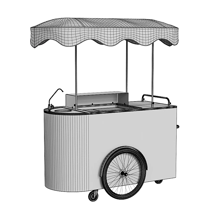 Classic Ice Cream Trolley with Canopy (2)