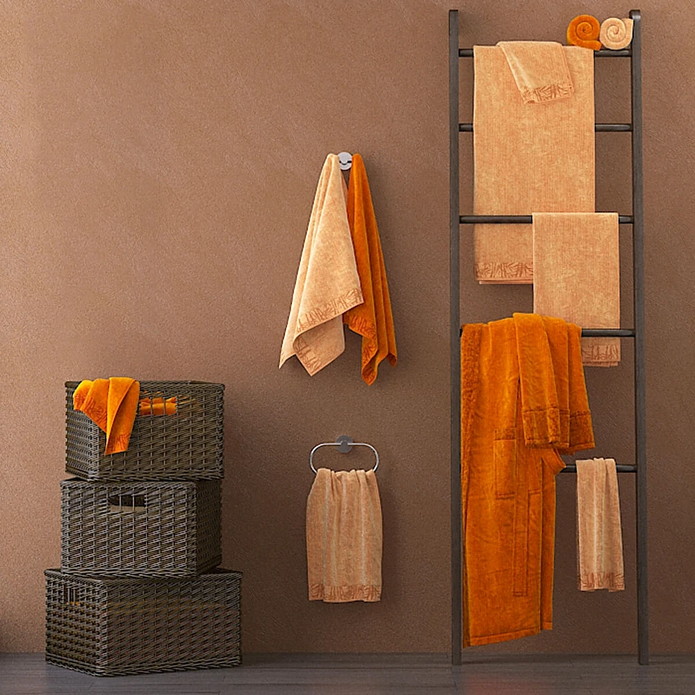 Bathroom Towel Set with Warm Tones