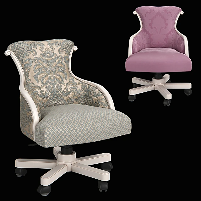 Sedia Girevole Classica con Rivestimento Ornato