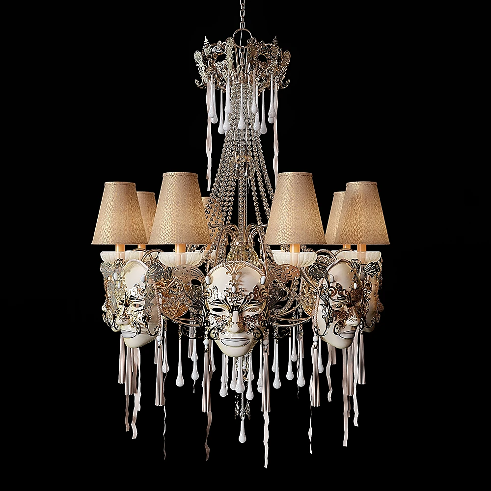 Chandelier with Masks of Venice
