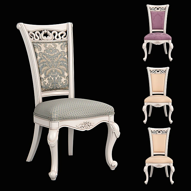 Classic Dining Chair with Carved Wood Frame