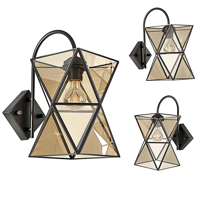 Wall light with PolyPyramid Glass Cognac