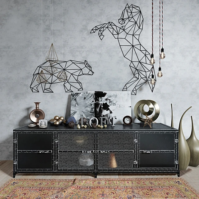 Sideboard & Chest of Drawer / Decorative set 1