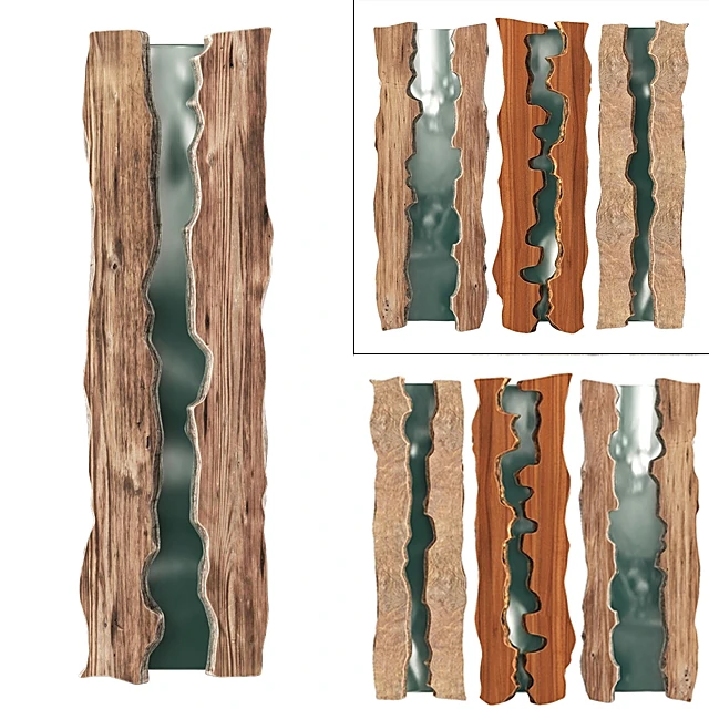 Decorative Wooden Panels with Glass Insert