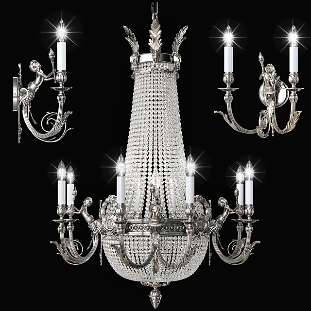 Chandelier and Sconce Set 1528 / 1522 by Arizzi