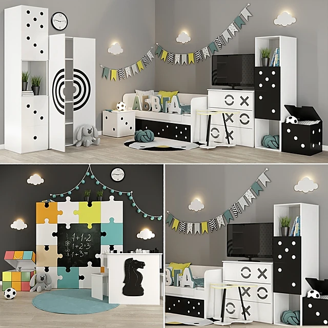 Children's Furniture Set with Playful Geometric Design