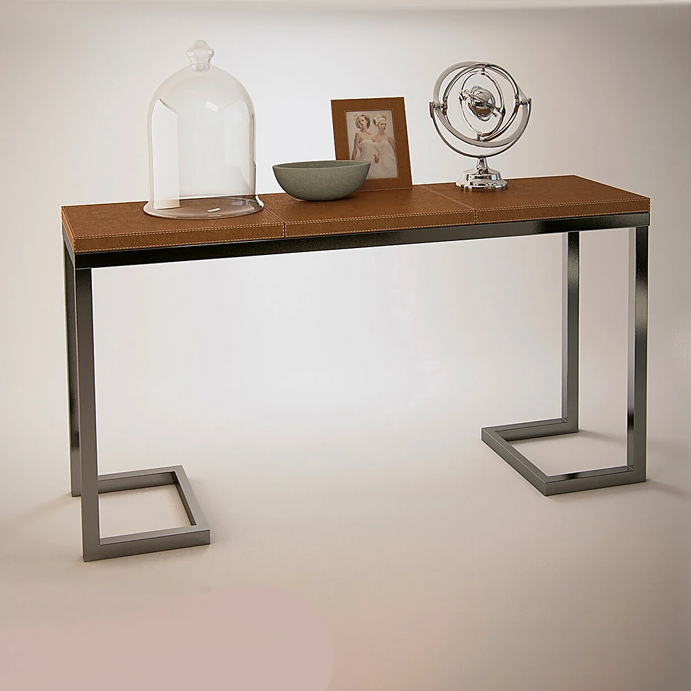 Console table dalou leather by Flamant