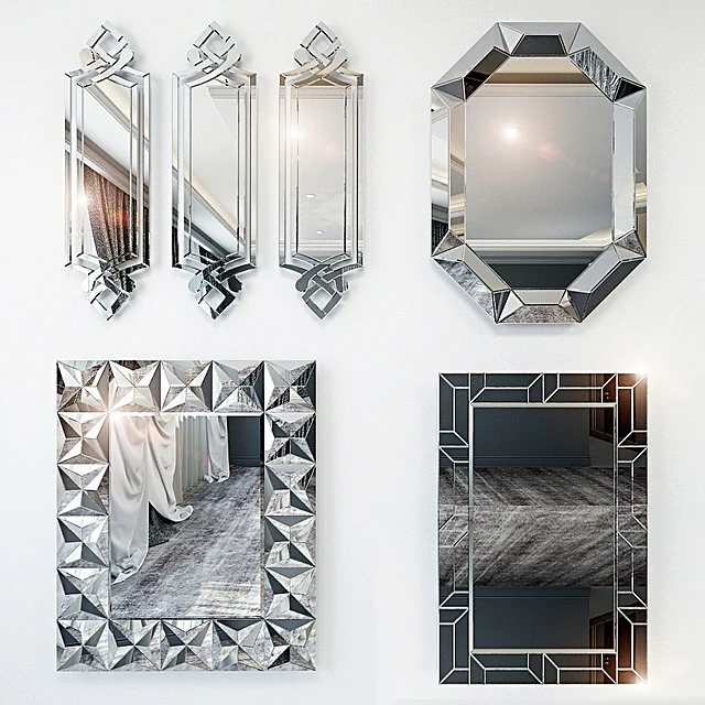 Decorative Mirrors Set in Art Deco Style