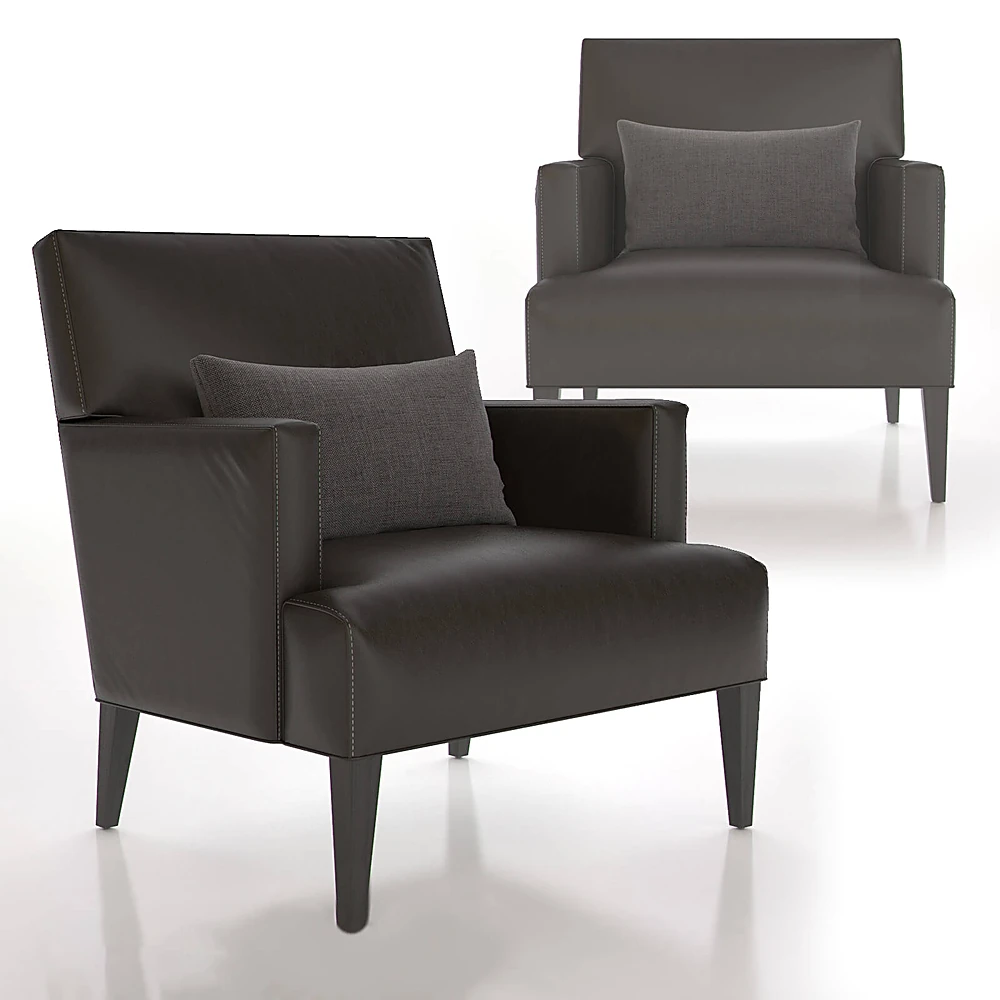 Armchair Tux Leather by Crate and Barrel