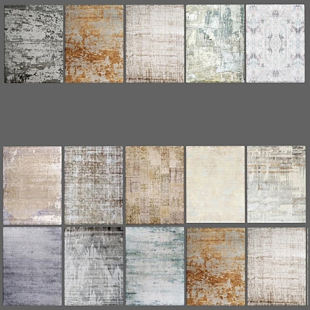 Carpet Collection with Distressed Abstract Patterns