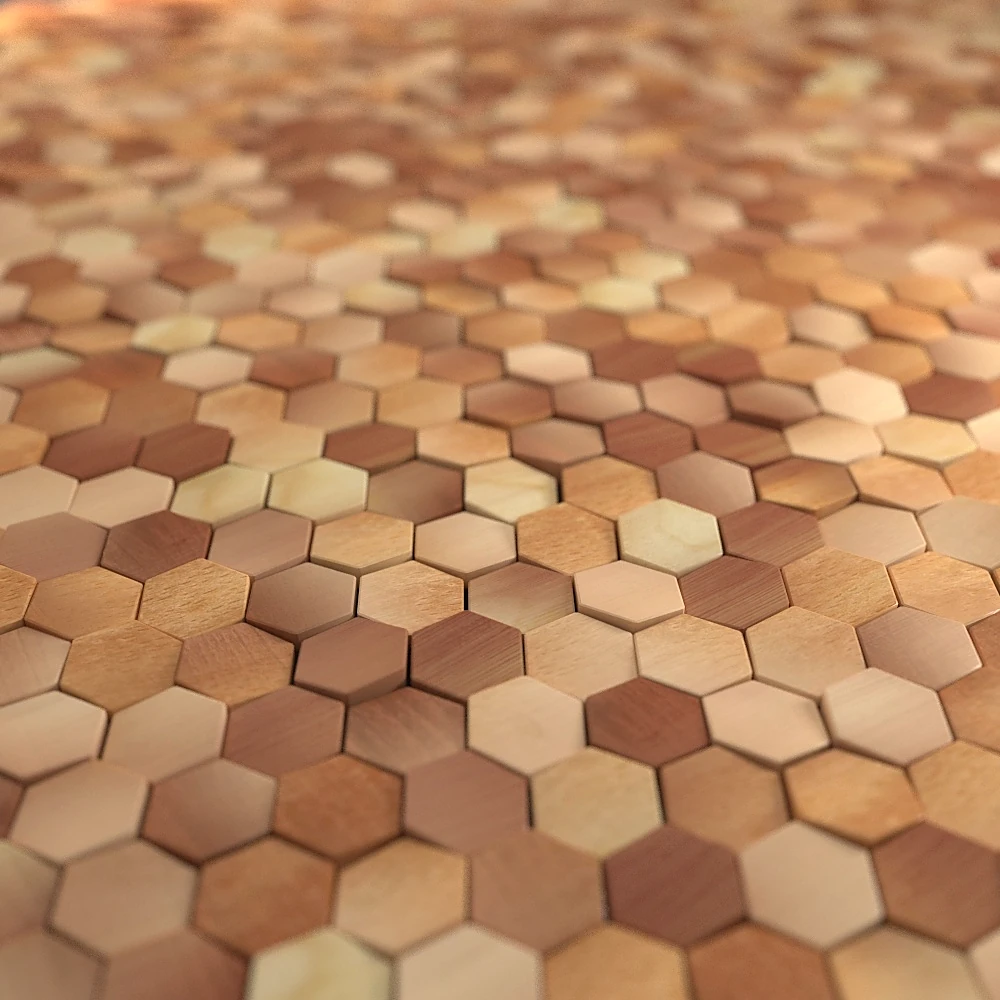 Relief Wooden Wall Tiles with Geometric Patterns (4)