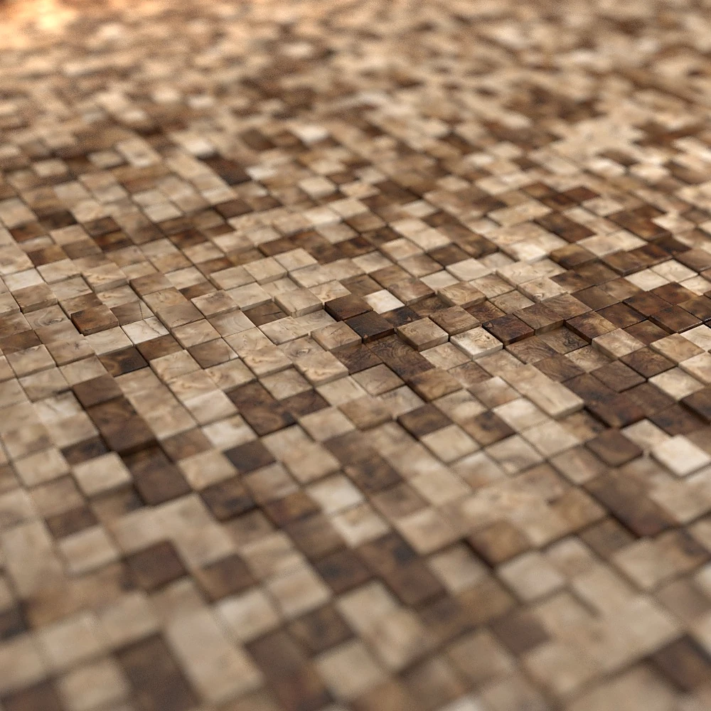 Relief Wooden Wall Tiles with Geometric Patterns (6)