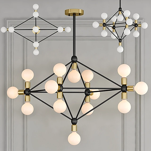 Chandelier Modo 14 milk bulb by Roll & Hill