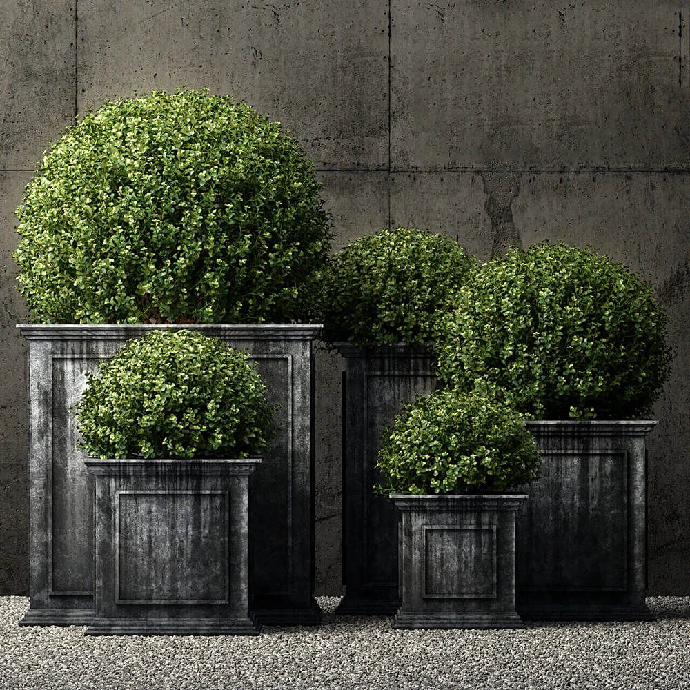 Estate Zinc Framed Panel Planters by Restoration Hardware