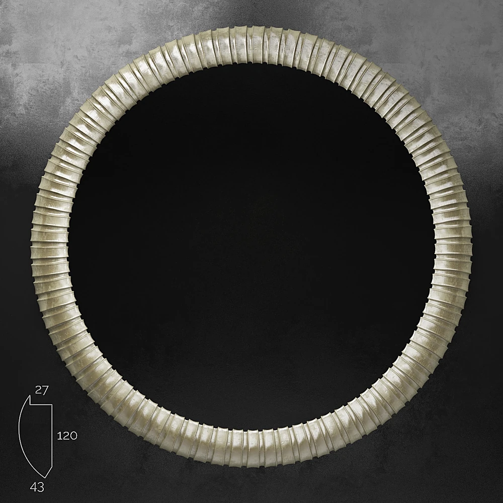 Round Mirror with Ribbed Frame