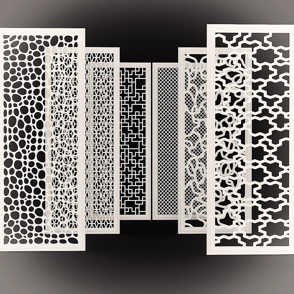 Decorative Panel Set with Varied Geometric Patterns