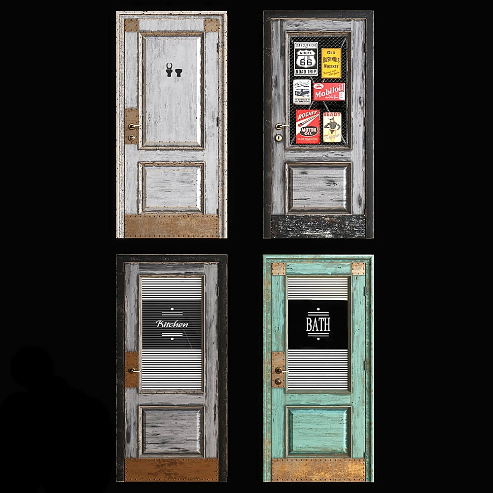 Loft Doors with Distressed Wood and Metal