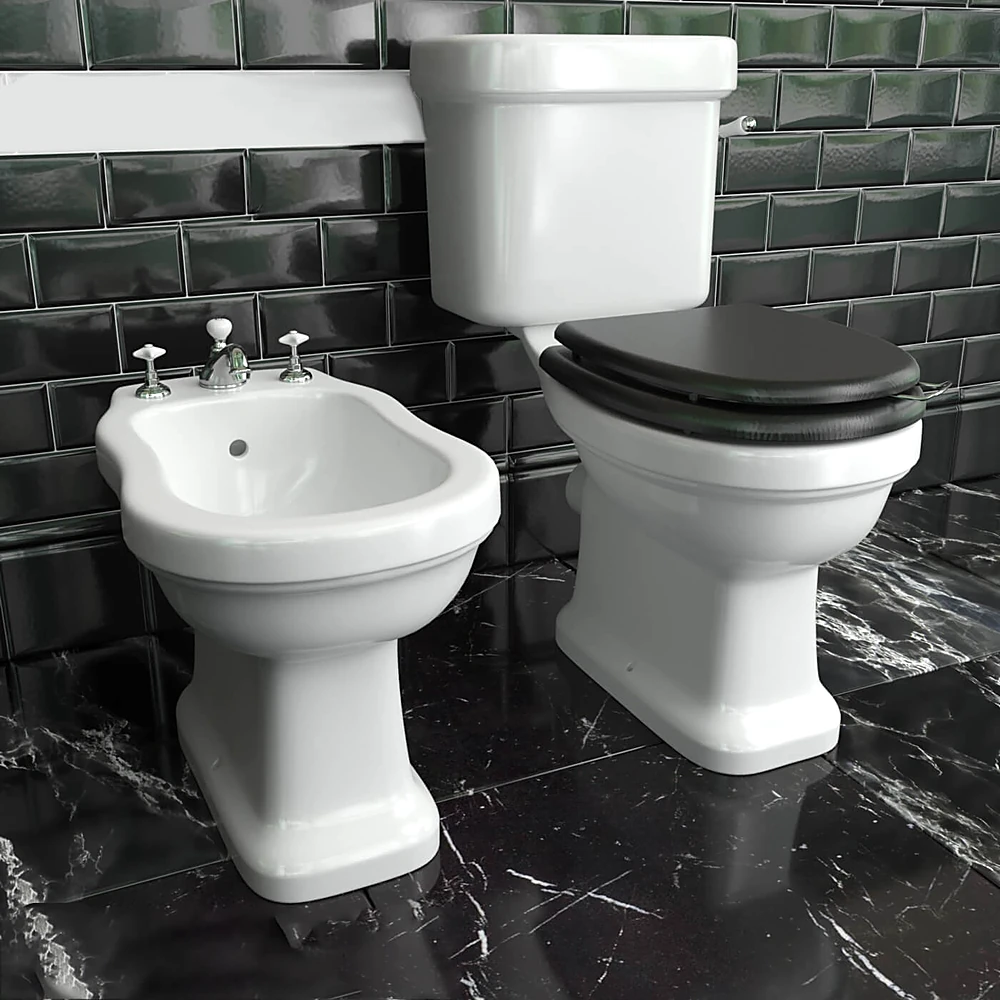 Toilet and Bidet Set Blues by Devon and Devon