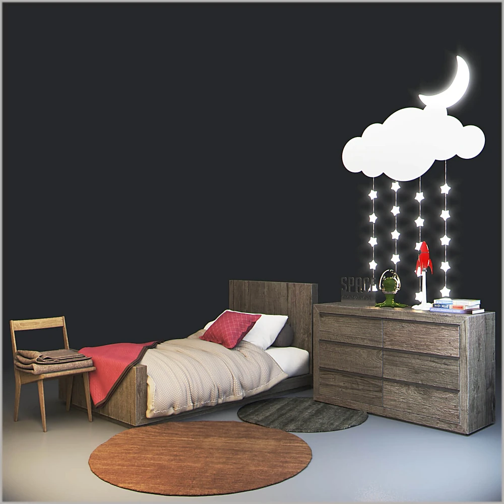 Beds / Sideboard & Chest of Drawer / Decorative set 1