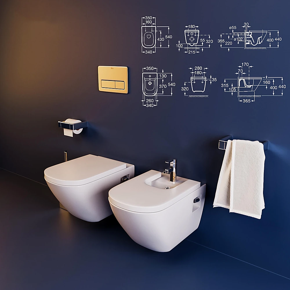 Toilet and Bidet Set The Gap by Roca