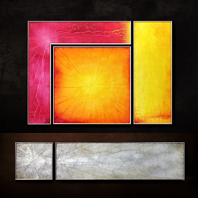 Abstract Framed Pictures with Cracked Texture