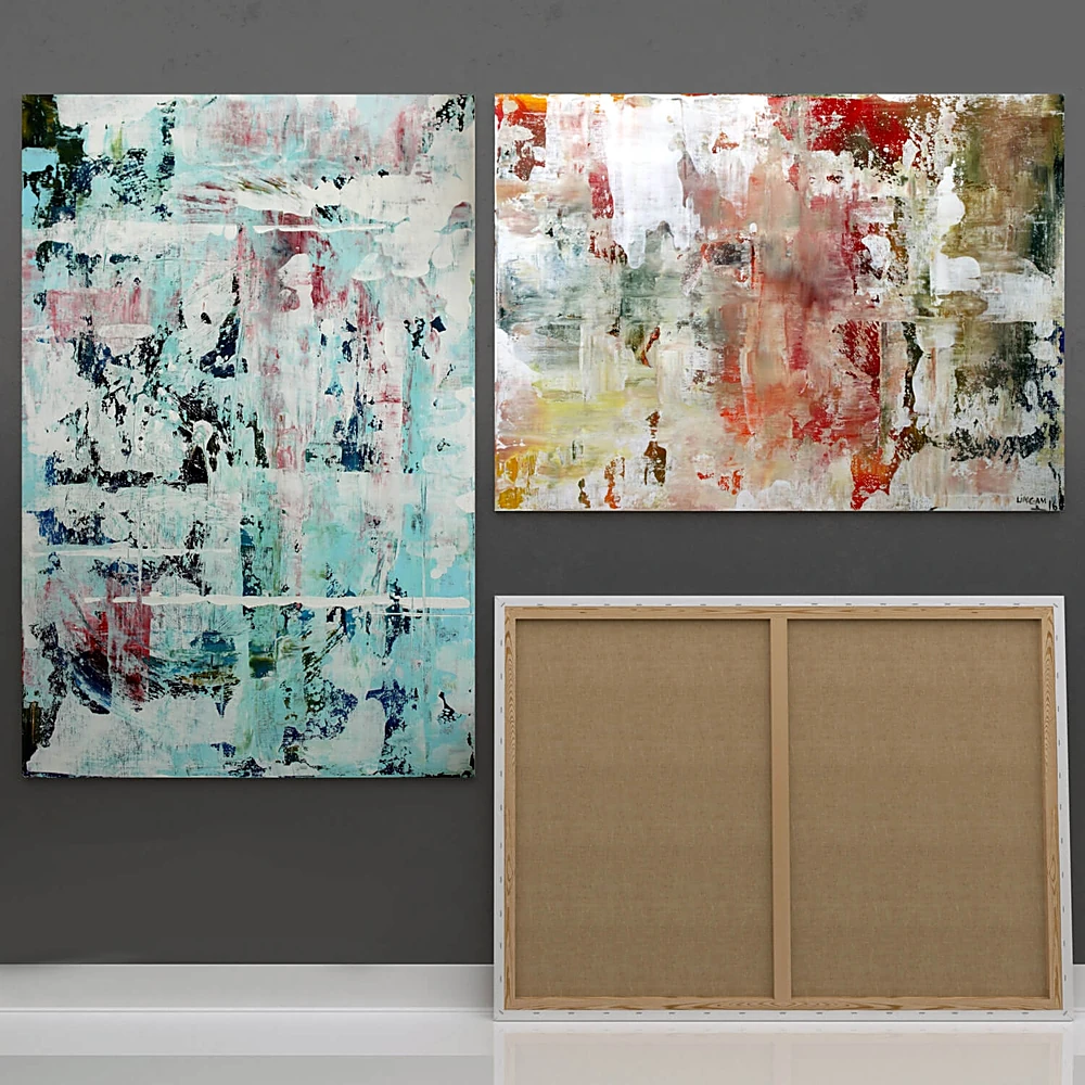 Abstract Paintings Ice cube and Vintage by Lingam Art