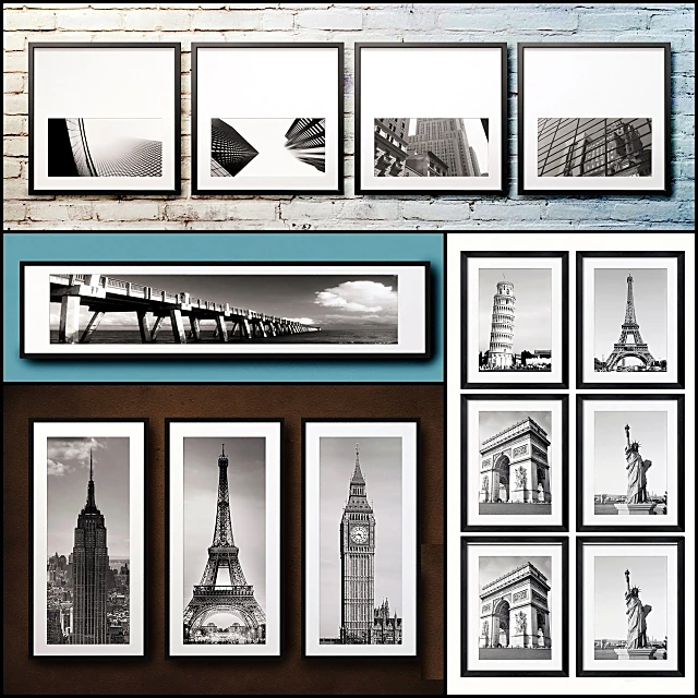 Picture Frame Collection with Black and White Photography