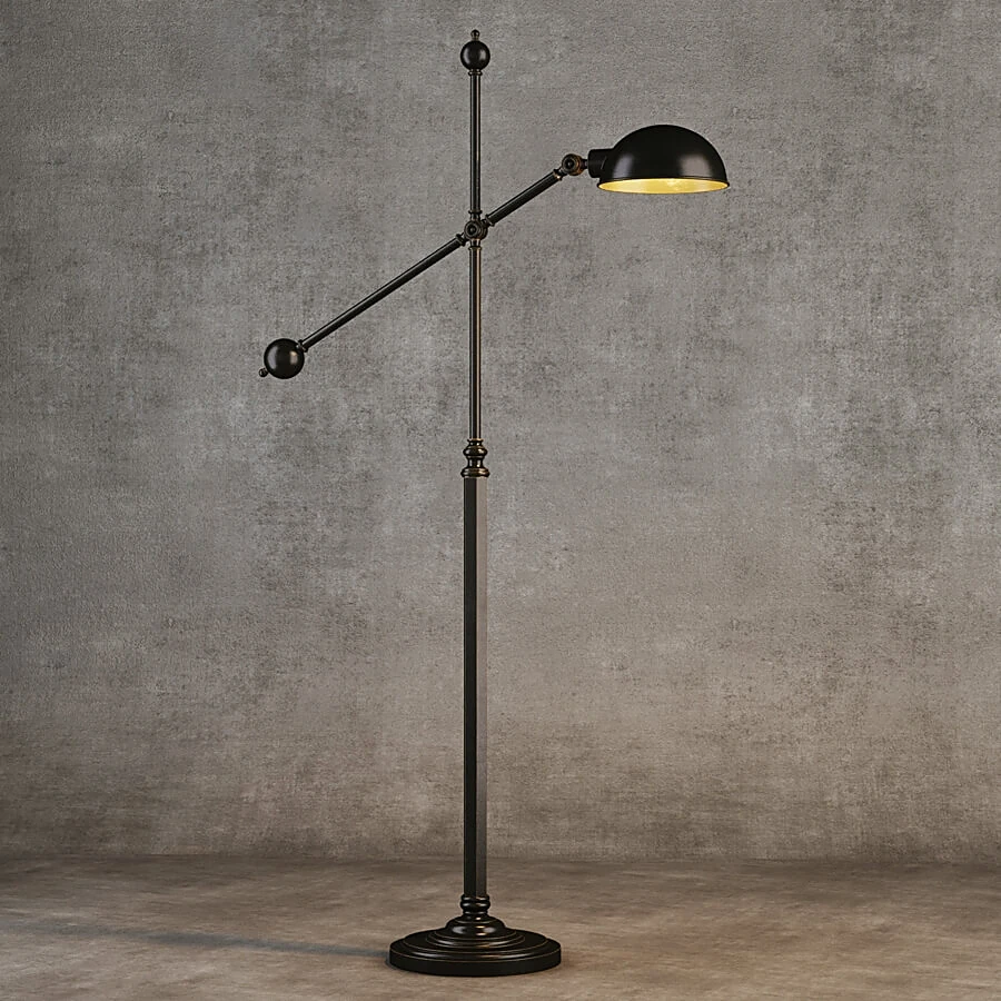 Floor lamp Industrial Joint FL016-1-ABG by Gramercy Home
