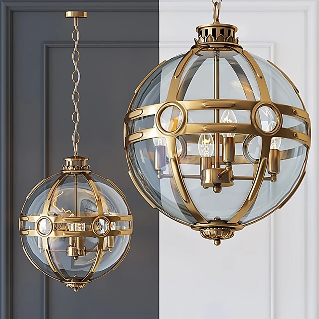 Chandelier Lantern Hagerty Brass by Eichholtz