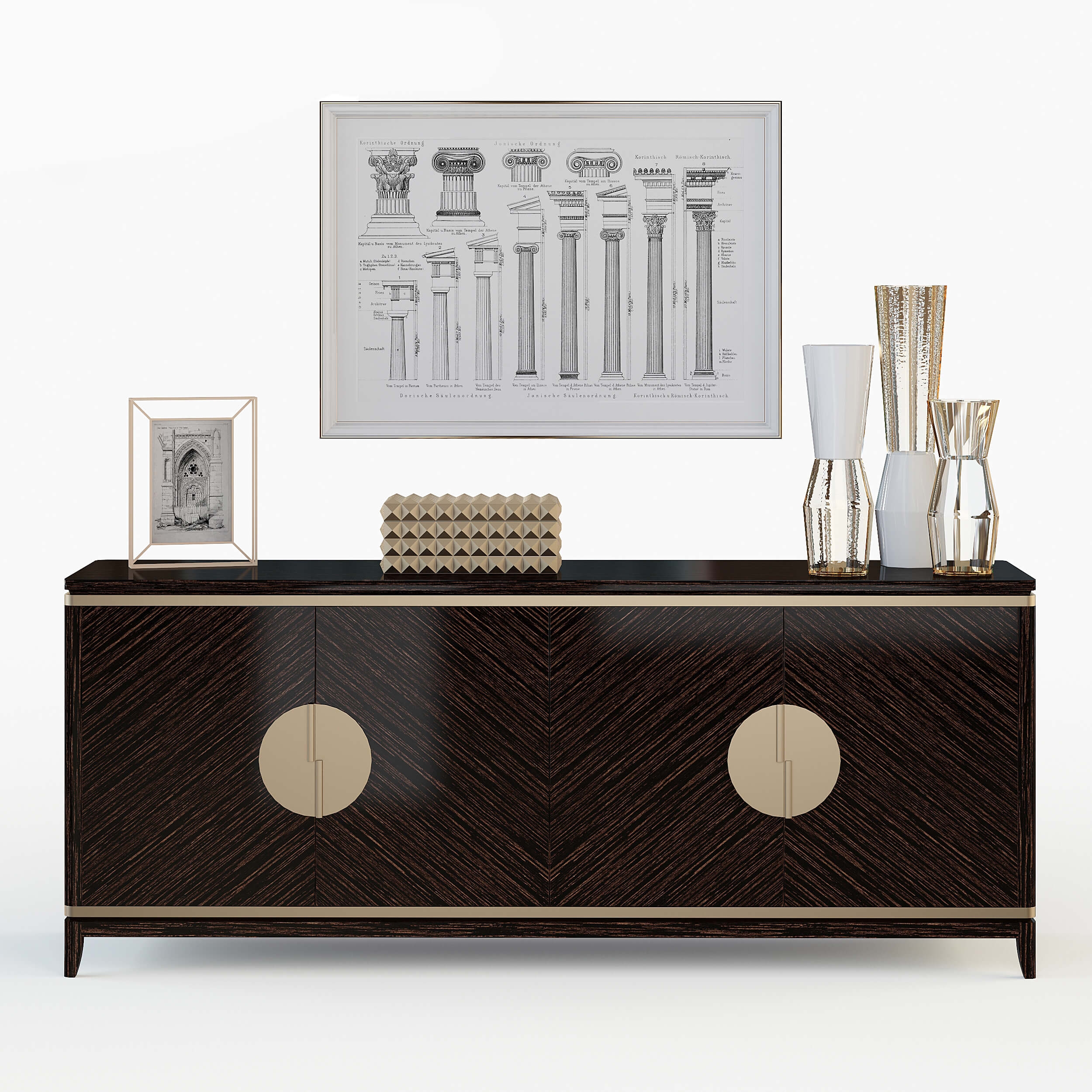 Sideboard & Chest of Drawer / Decorative set 1