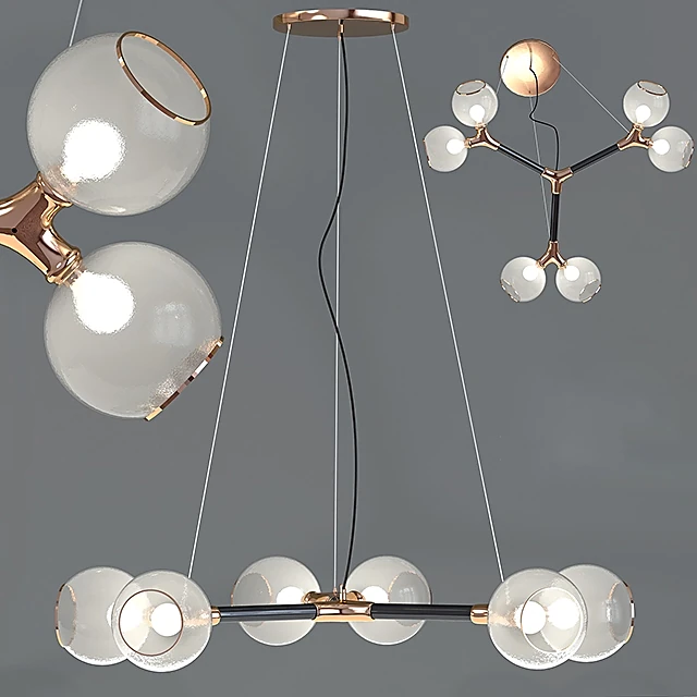 Chandelier with Spherical Glass Diffusers