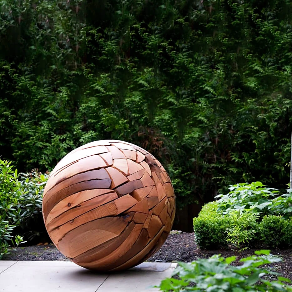 Wabi-Sabi Wooden Ball Sculpture
