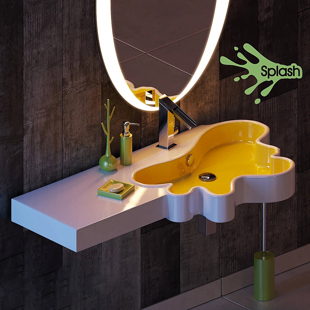 Wall-mounted Washbasin Splash 152-DX by Disegno ceramica