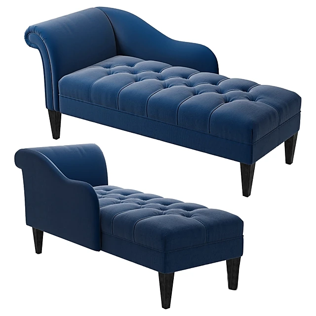 Chaise Lounge Tufted Midnight Blue