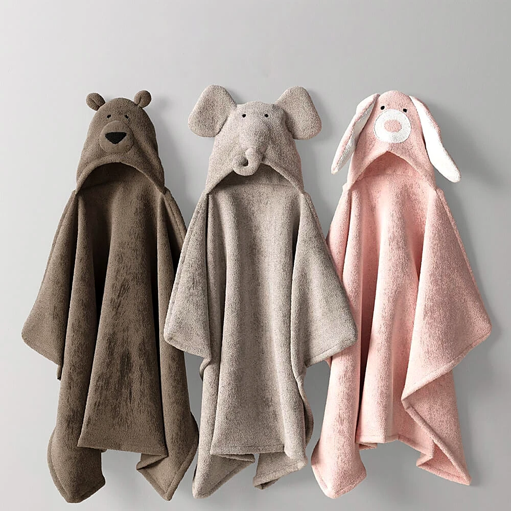 Animal Hooded Towels with Animal Faces