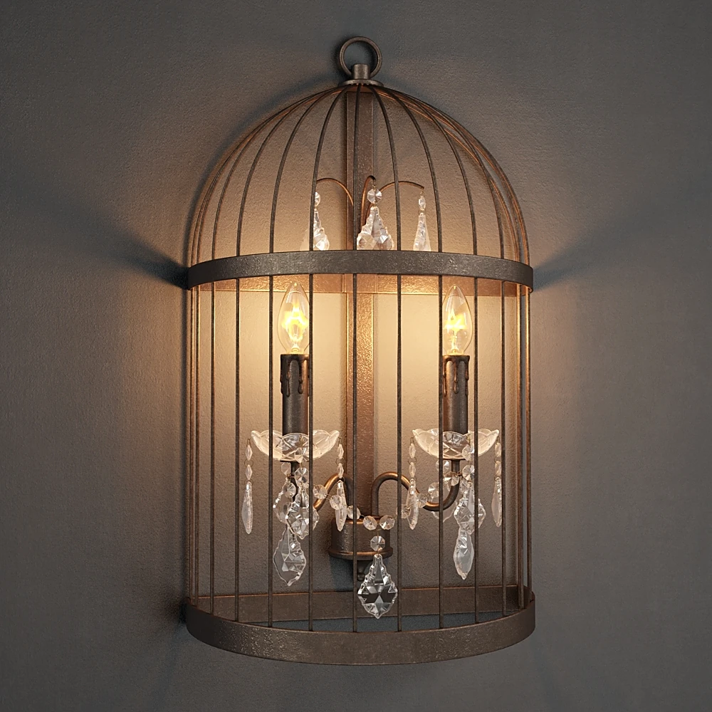 Wall light Birdcage crystal SN 008-2-ABG by Gramercy Home