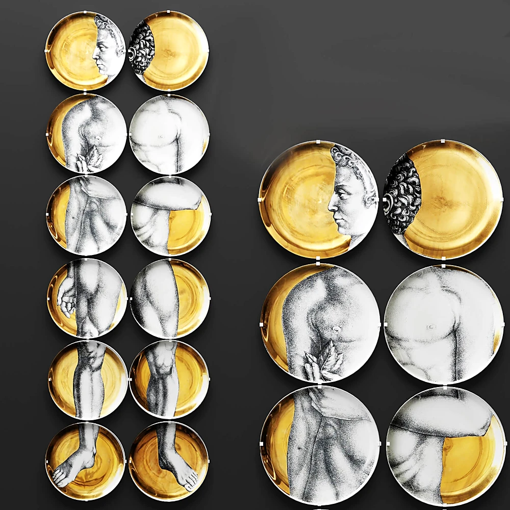 Decorative Plates 'Adamo' Porcelain by Fornasetti
