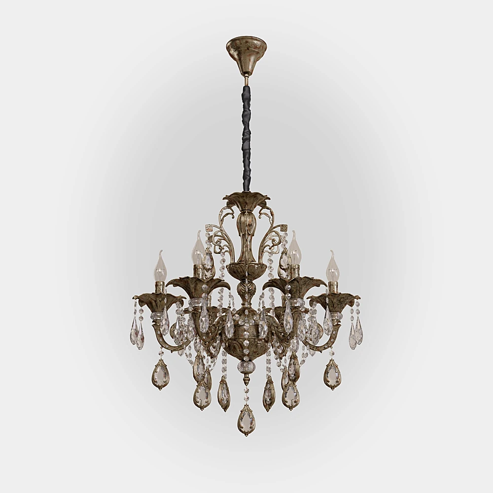 Chandelier with Bogate Crystal and Classic Design