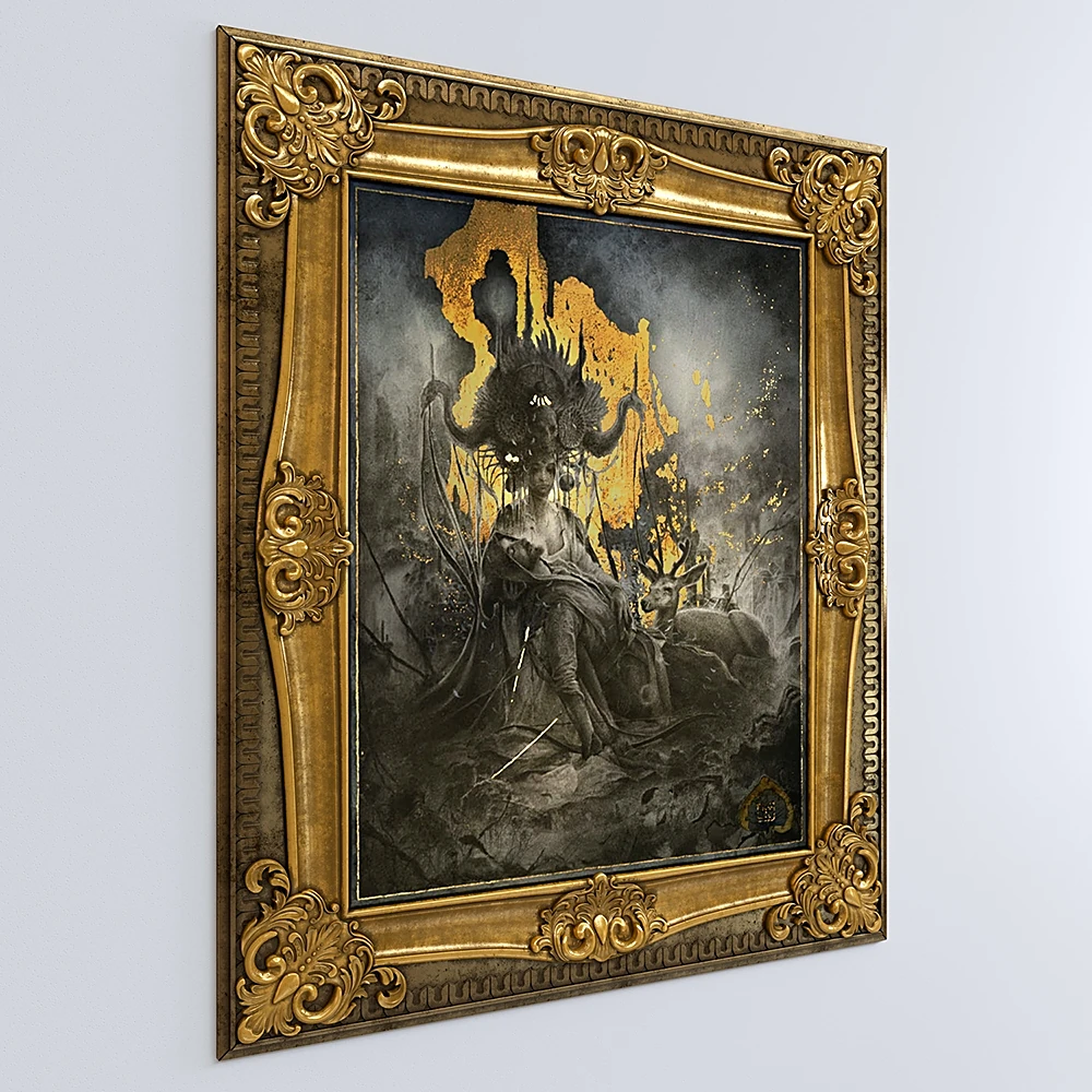 Picture Eros et-Thanatos 2 with Ornate Gold Frame