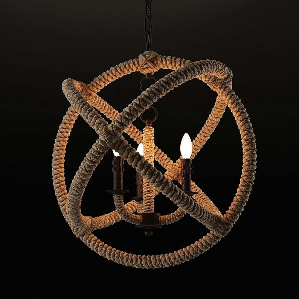 Rope Chandelier with Spherical Design