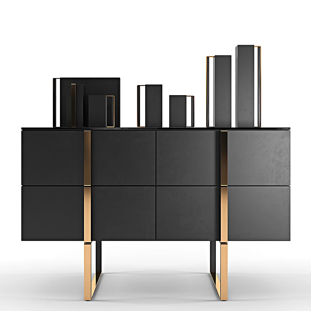 Modern Sideboard with Gold Accents