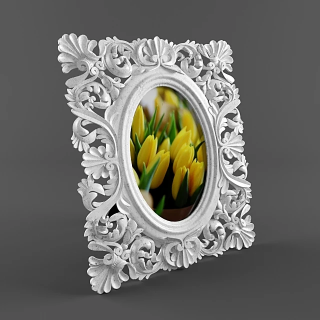 Ornate Picture Frame with Intricate Carvings