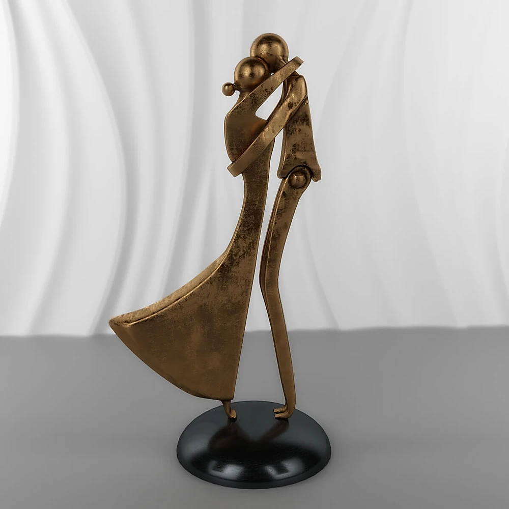 Abstract Decorative Sculpture with Bronze Finish