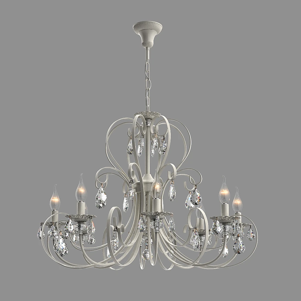 Classic Crystal Chandelier with Ornate Frame