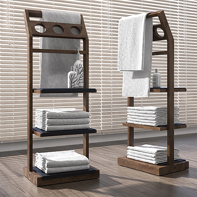 Modern Dark Wood Bathroom Shelves