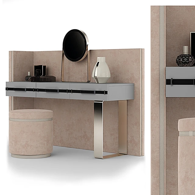 Modern Dressing Table Set with Mirror and Stool