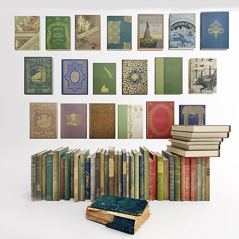 Collection of Books with Antique Style Covers